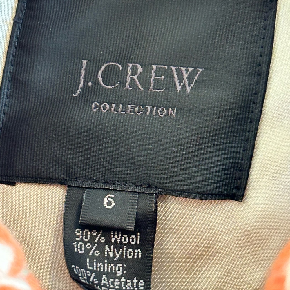 J.Crew Italian Houndstooth Greta Coat Orange & White Women’s Size Regularly $375 - Picture 9 of 14